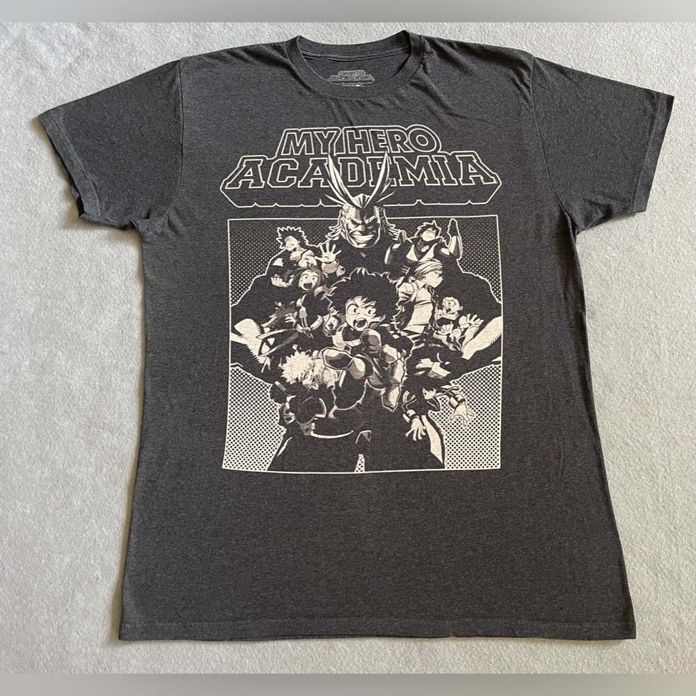 Funimation My Hero Academia Men’s T-Shirt XL Black Anime Mashup Cartoon Tee